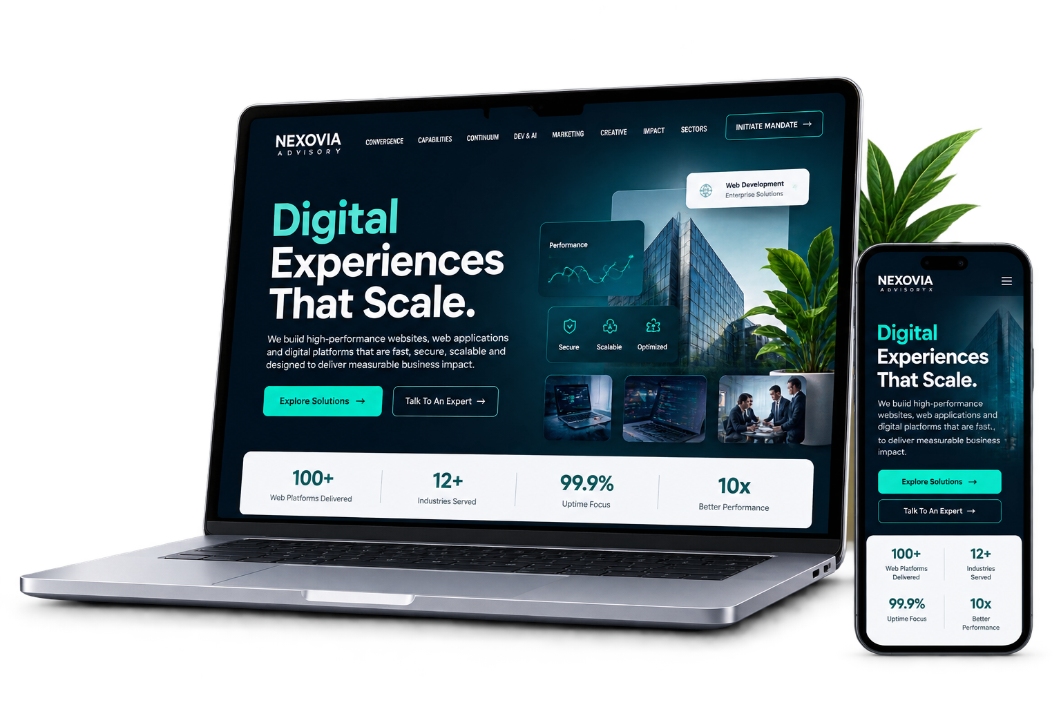 
                        Nexovia Advisory
                        Web Development
                        Platform
                    